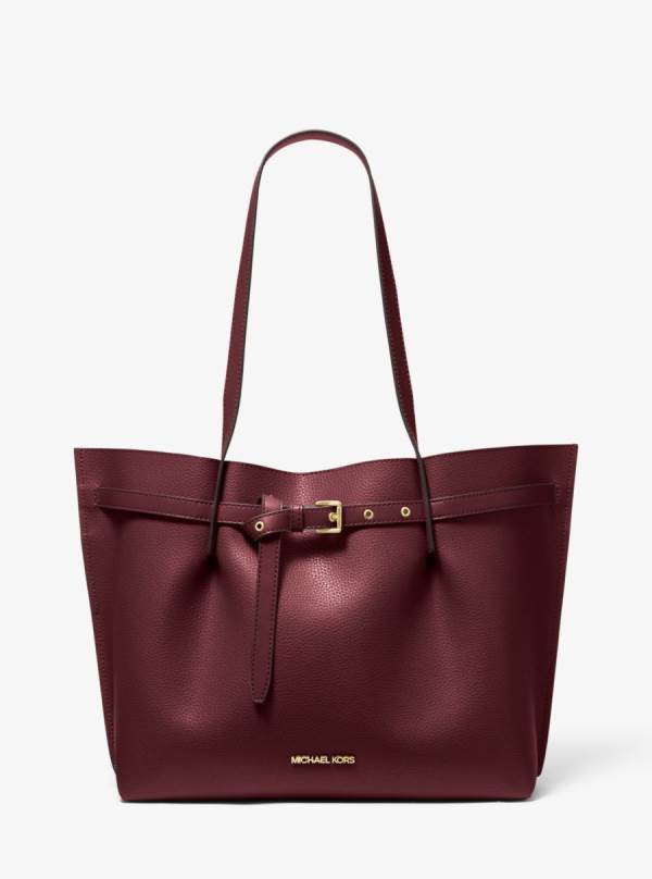 Damske Prenosná Taška Michael Kors Emilia Large Pebbled Leather Bordove - Kabelky Michael Kors Akcia | PFGUA-0913